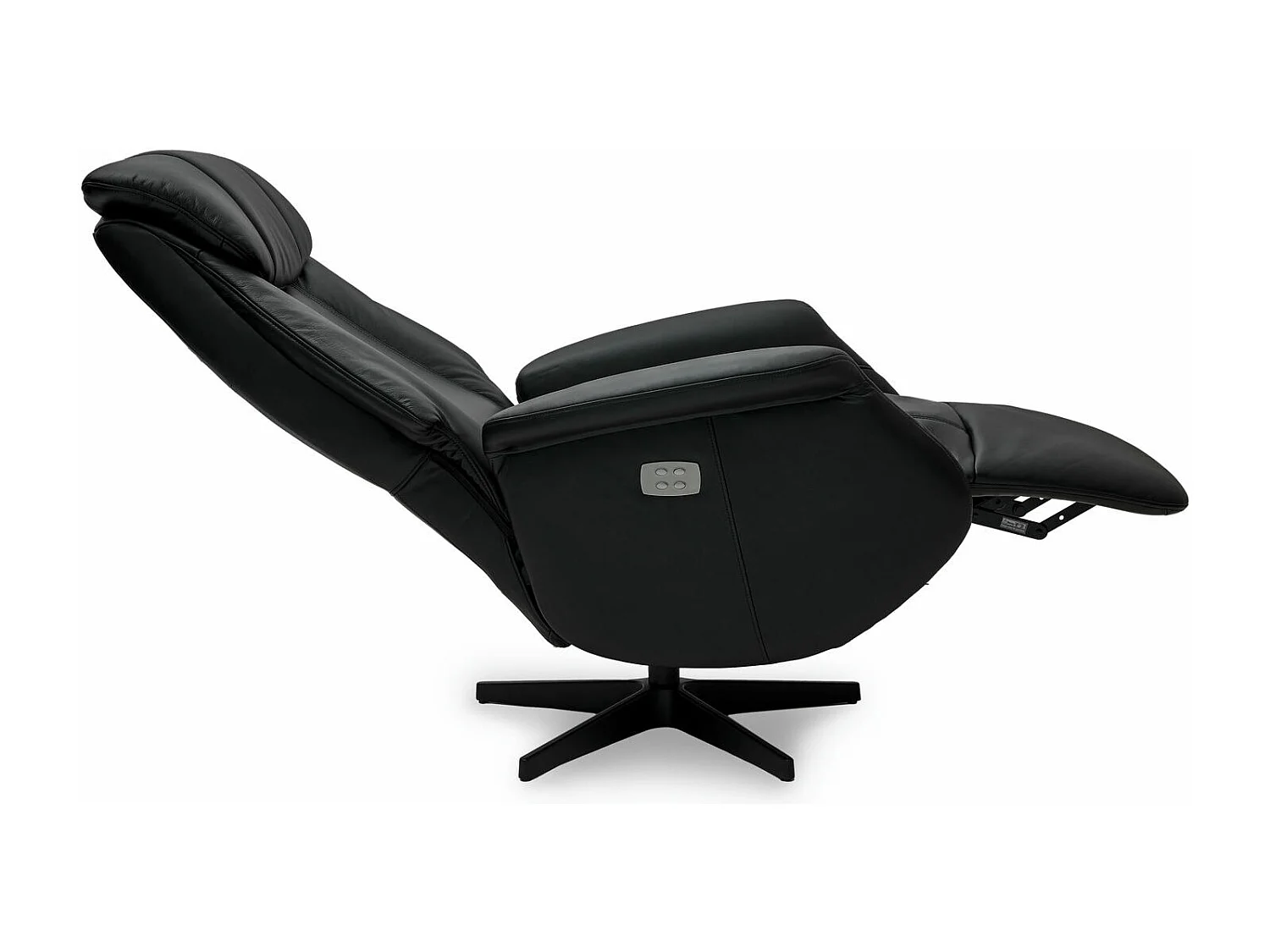 Fauteuil relax électrique Bonanza - Cuir et métal - Noir