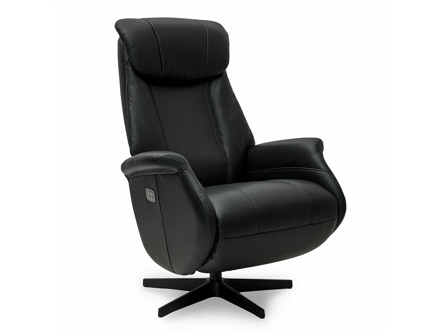 Fauteuil relax électrique Bonanza - Cuir et métal - Noir