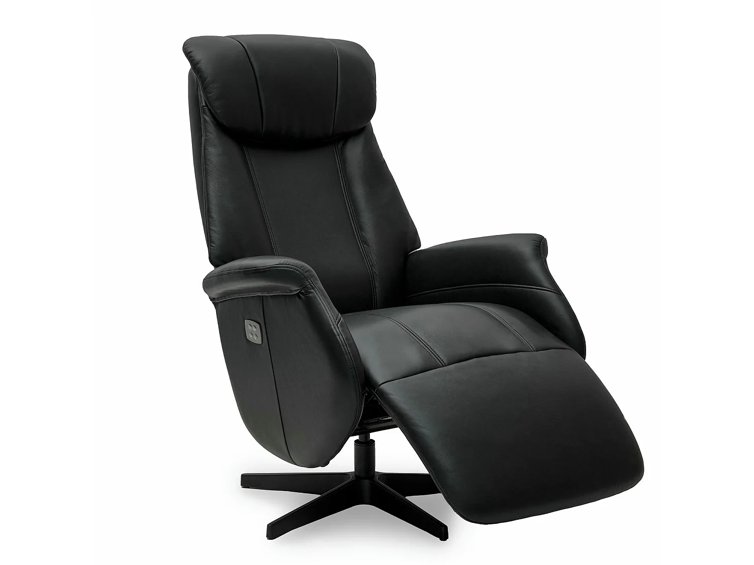 Fauteuil relax électrique Bonanza - Cuir et métal - Noir