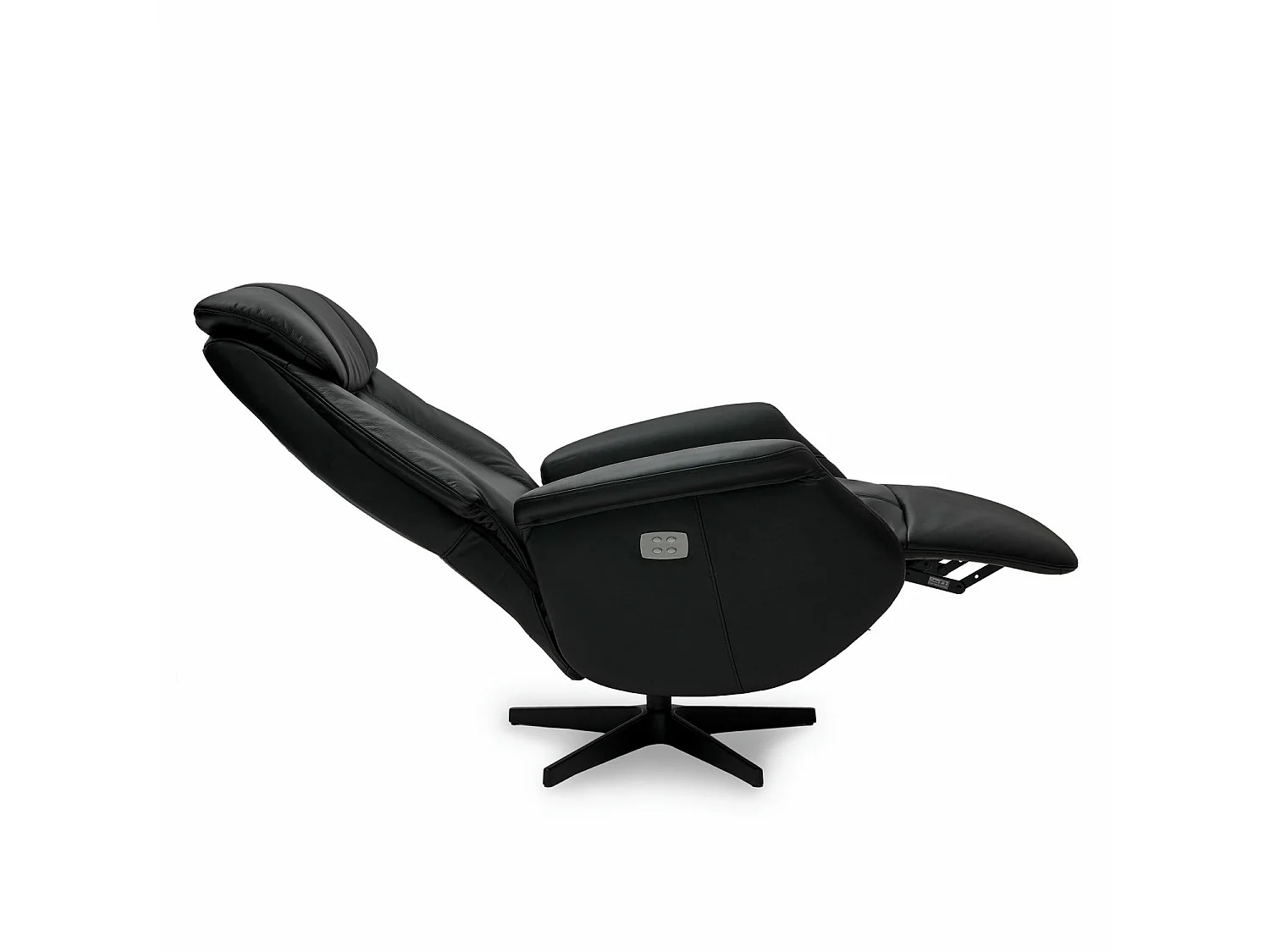 Fauteuil relax électrique Bonanza - Cuir et métal - Noir