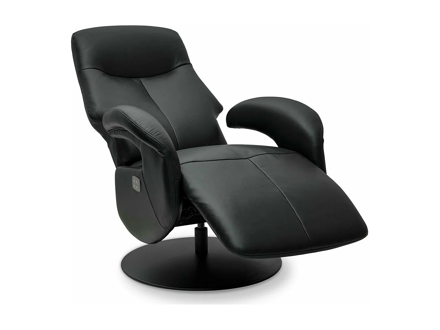 Fauteuil relax électrique Bull - Cuir et métal - Noir