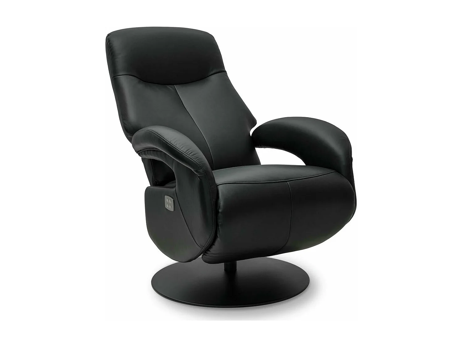 Fauteuil relax électrique Bull - Cuir et métal - Noir