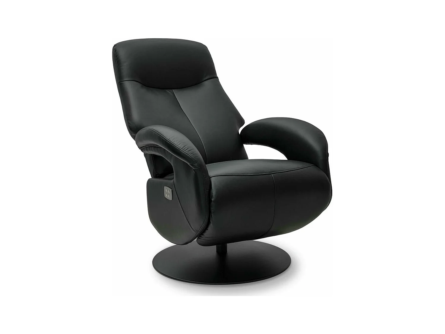 Elektrische relaxfauteuil Bull - Leer & metaal - Zwart