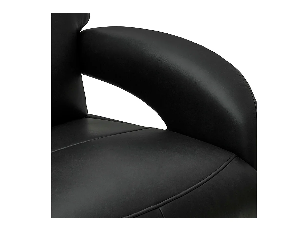 Elektrische relaxfauteuil Bull - Leer & metaal - Zwart