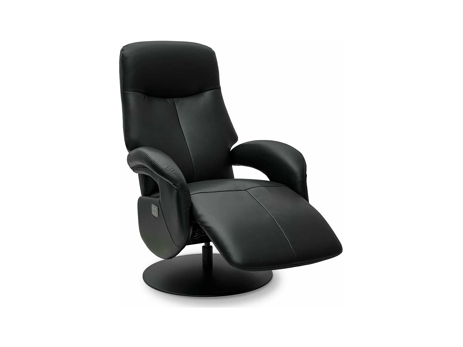 Elektrische relaxfauteuil Bull - Leer & metaal - Zwart