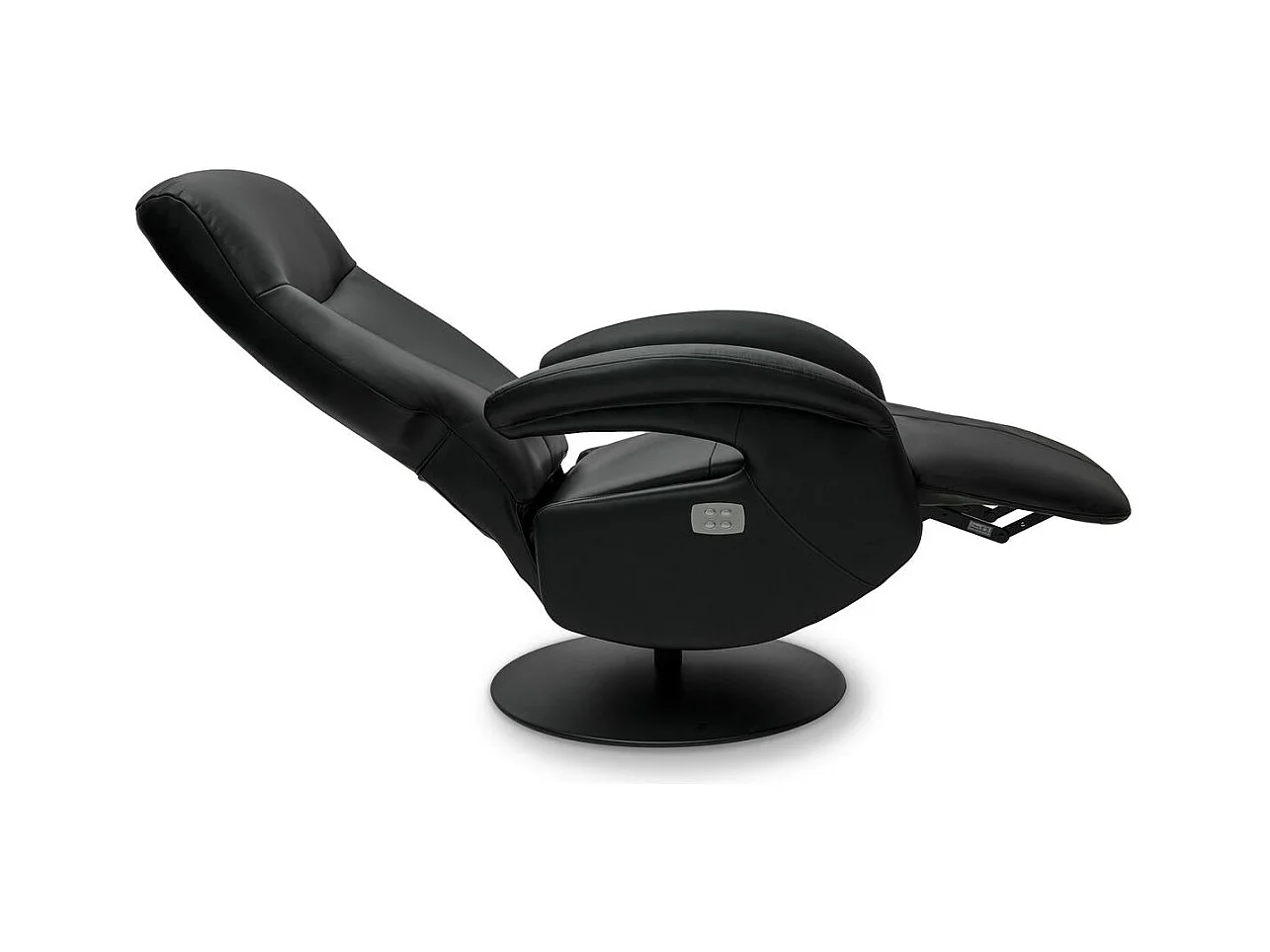 Elektrische relaxfauteuil Bull - Leer & metaal - Zwart