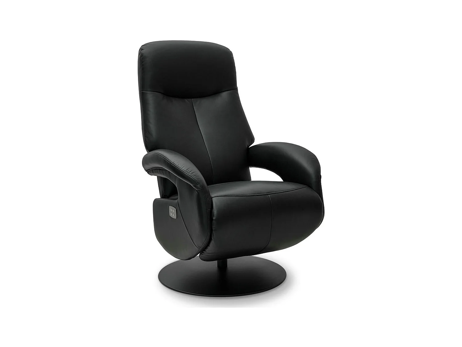 Elektrische relaxfauteuil Bull - Leer & metaal - Zwart