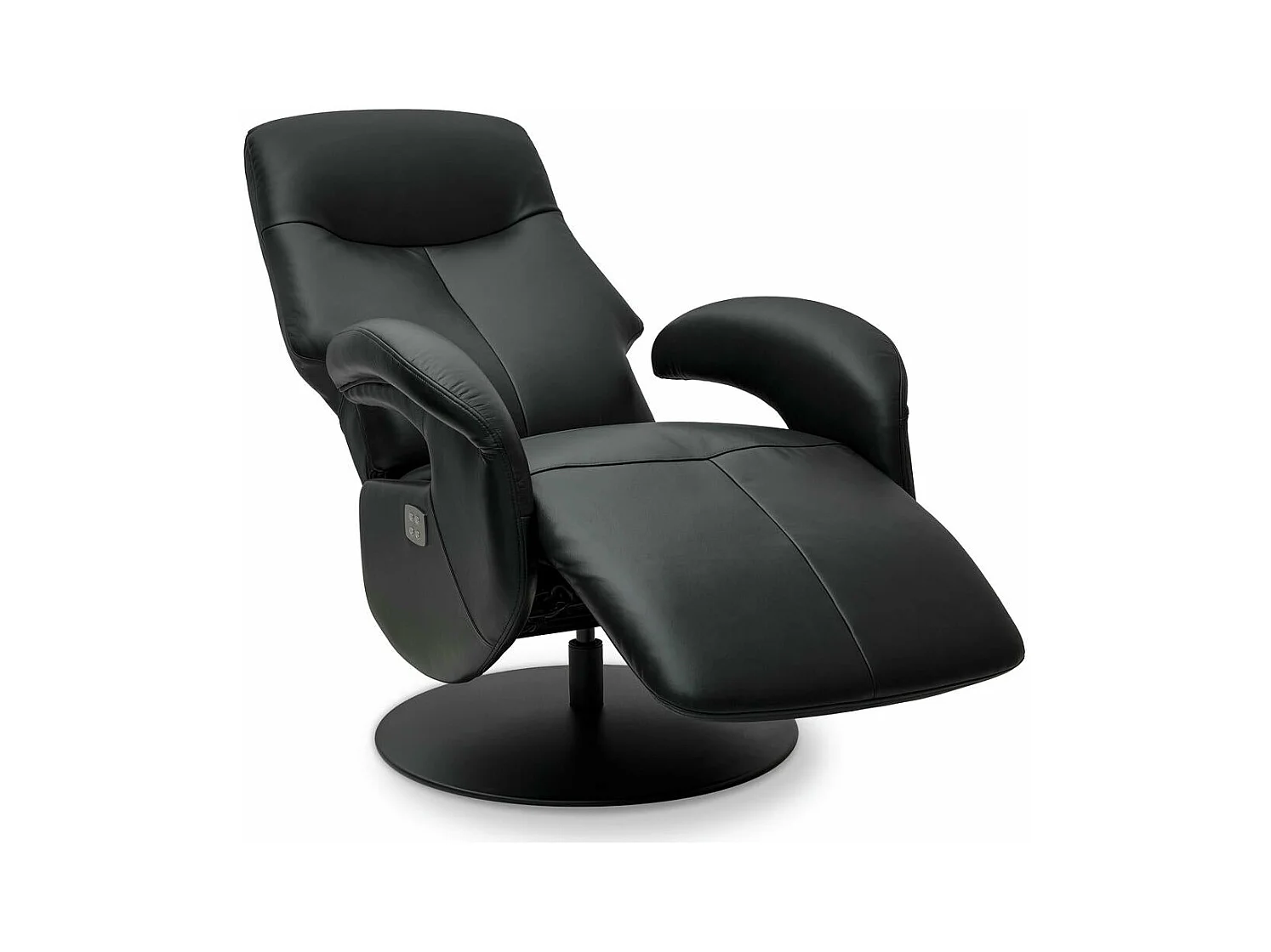 Elektrische relaxfauteuil Bull - Leer & metaal - Zwart