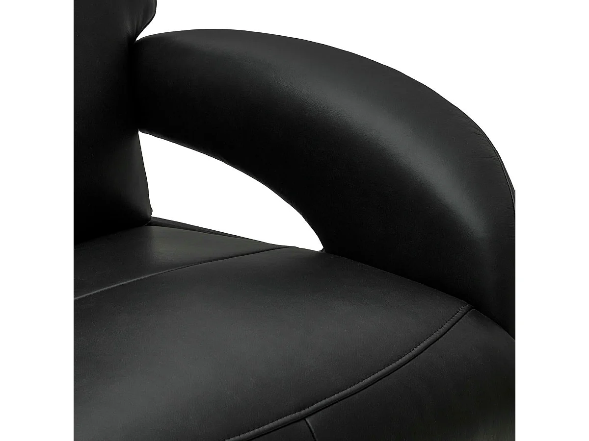 Elektrische relaxfauteuil Bull - Leer & metaal - Zwart