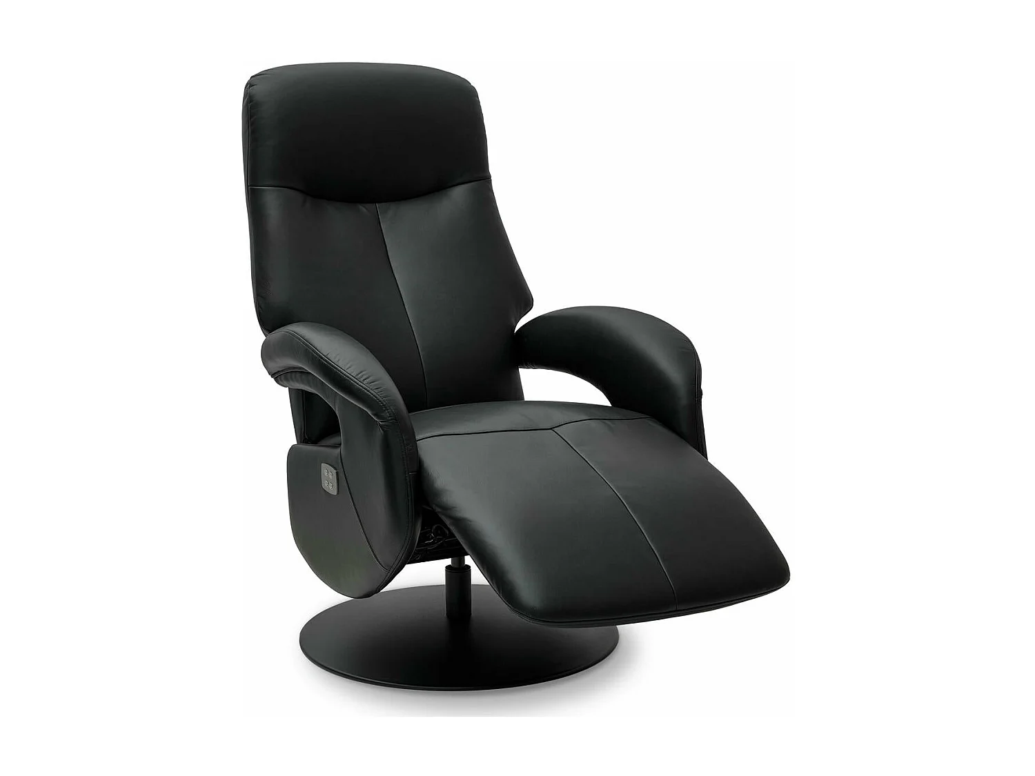 Elektrische relaxfauteuil Bull - Leer & metaal - Zwart