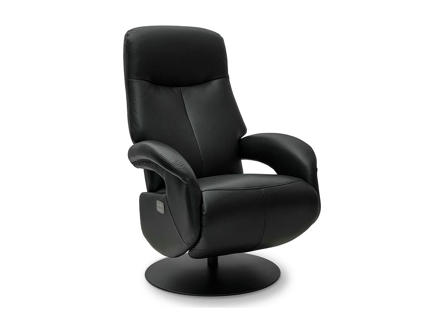 Fauteuil relax électrique Bull - Cuir et métal - Noir