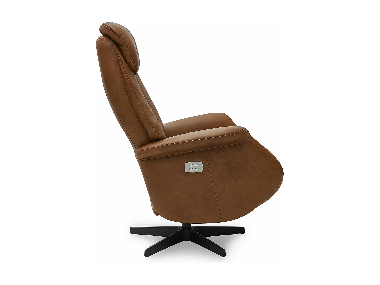 Fauteuil relax électrique Bonanza - Cuir et métal - Marron