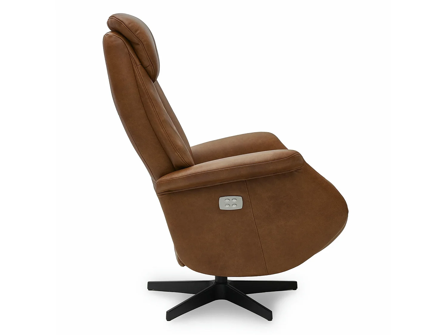 Fauteuil relax électrique Bonanza - Cuir et métal - Marron