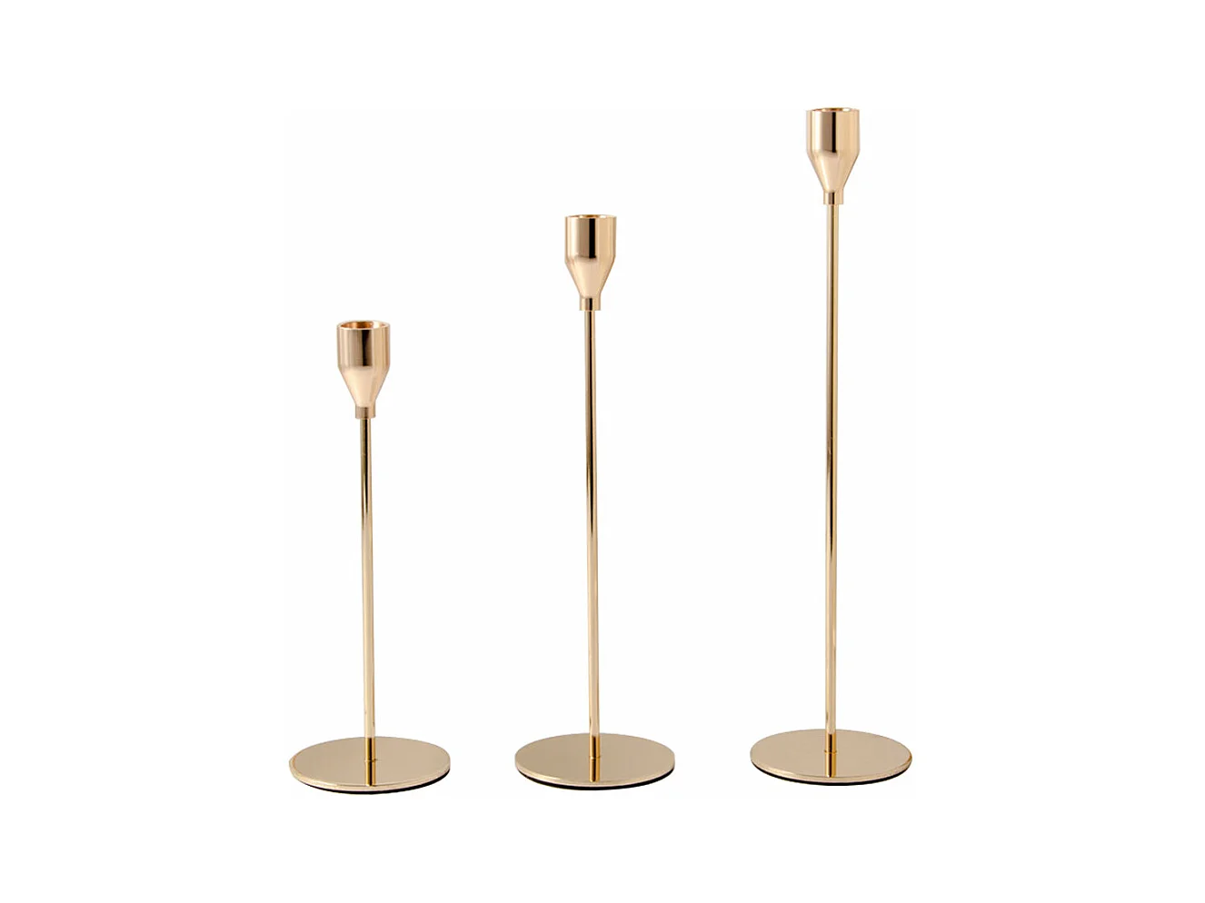 Chandelier Bougeoir sur Pied Doré 3 Pcs pour Bougies épaisses de 2 cm Décoratif Mariage D?ner Saint Valentin Fêtes No?l