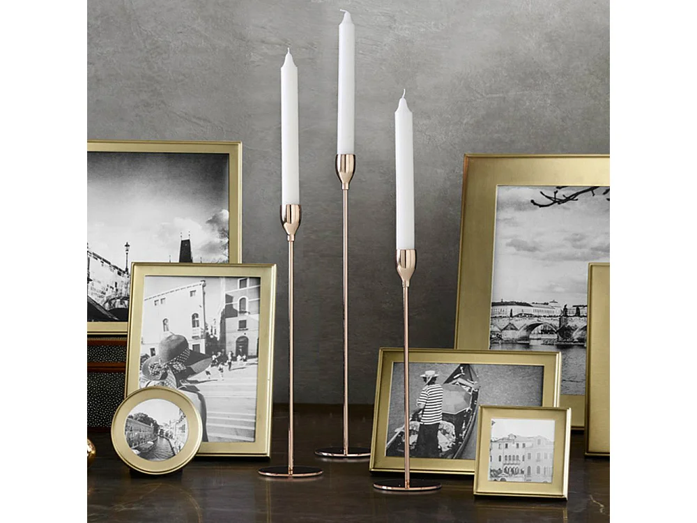 Chandelier Bougeoir sur Pied Doré 3 Pcs pour Bougies épaisses de 2 cm Décoratif Mariage D?ner Saint Valentin Fêtes No?l