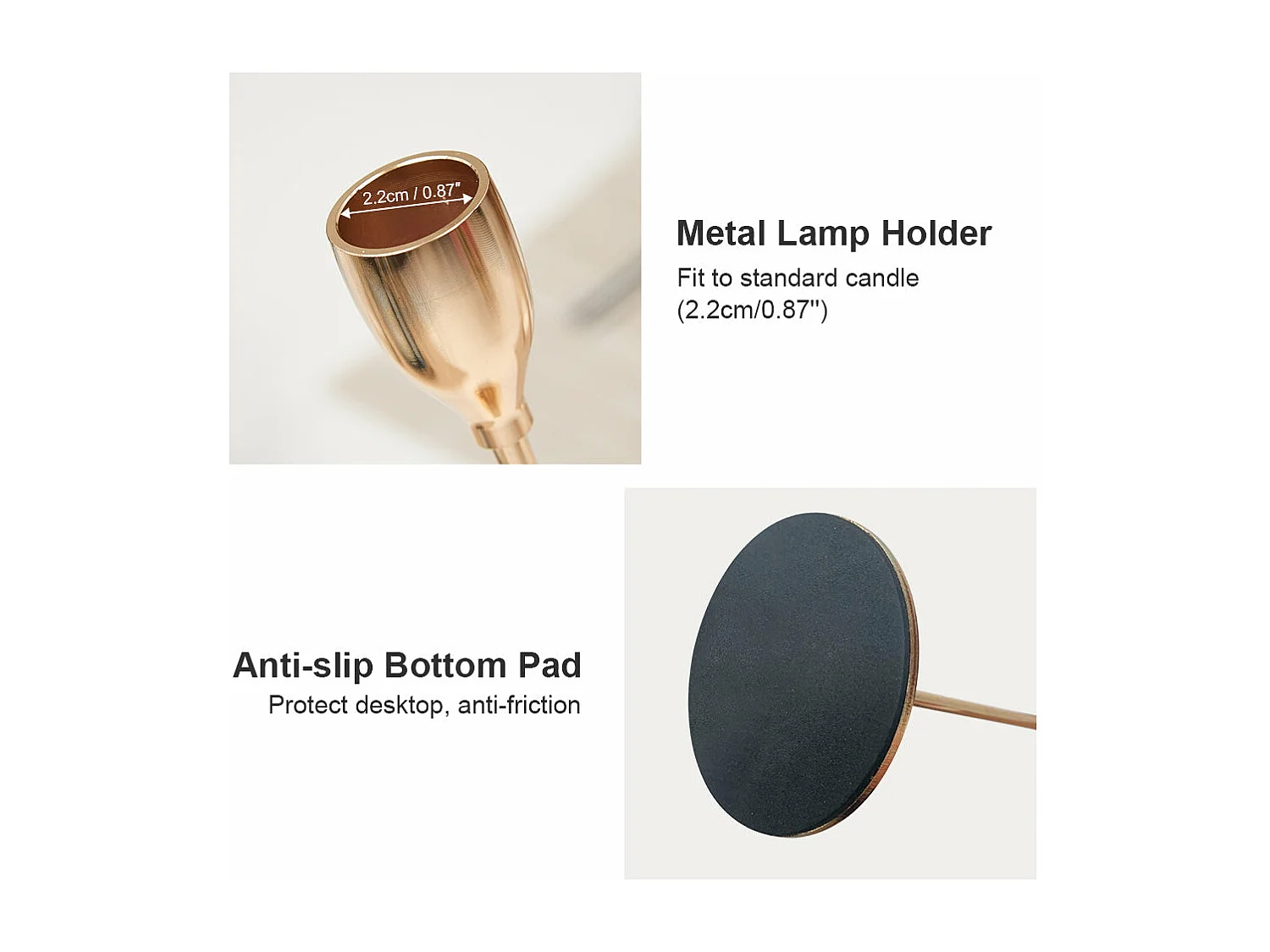 Chandelier Bougeoir sur Pied Doré 3 Pcs pour Bougies épaisses de 2 cm Décoratif Mariage D?ner Saint Valentin Fêtes No?l