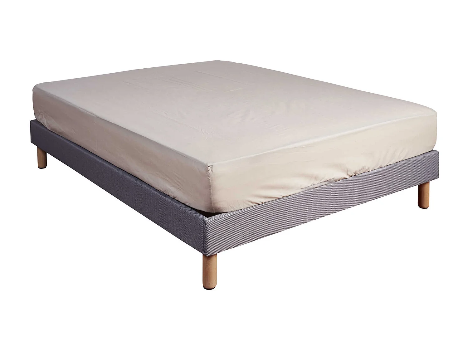 Drap housse 100% coton bleu marine - bonnet 27 cm 120x200