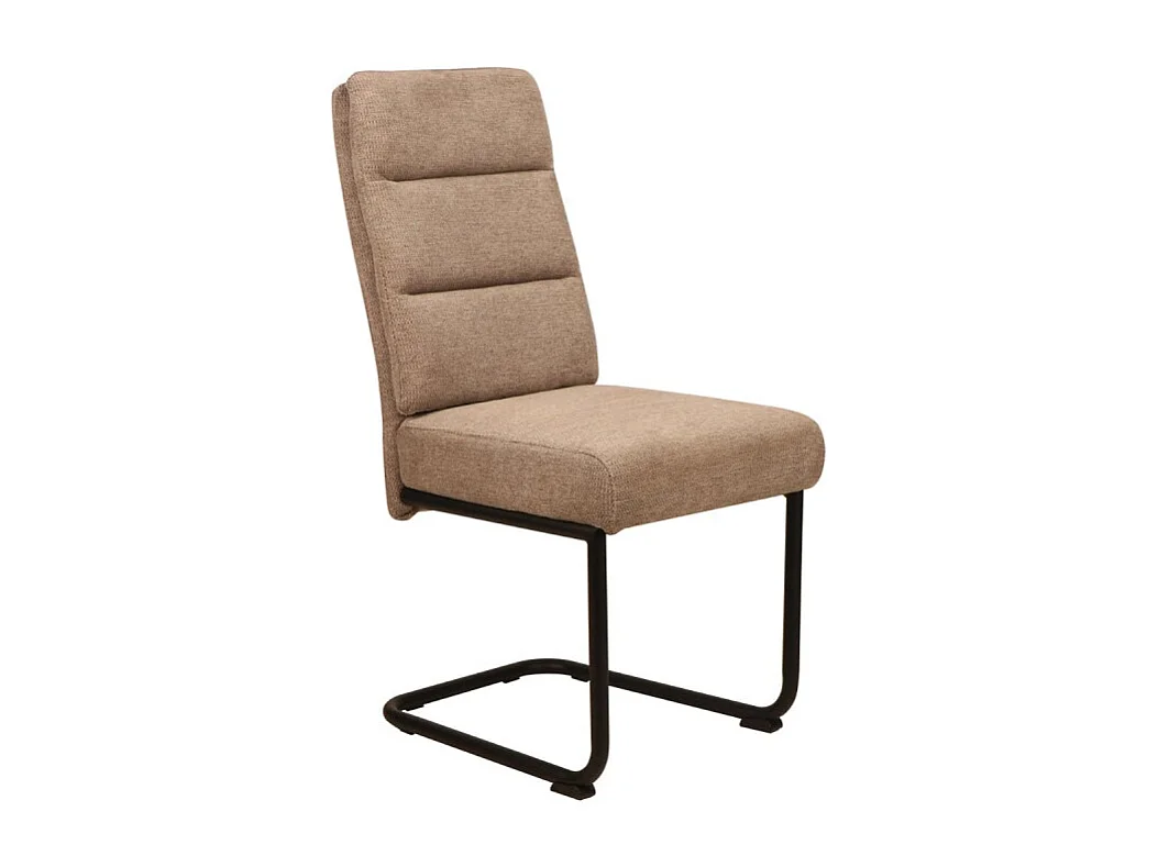 Chaise pieds traineau tissu taupe Katleen