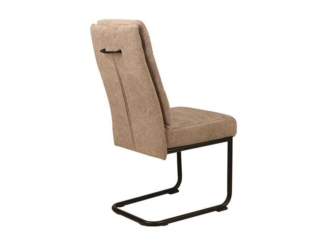 Chaise pieds traineau tissu taupe Katleen