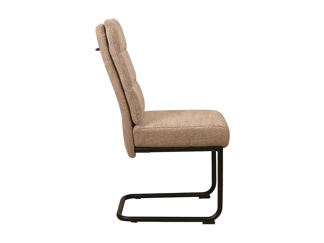 Chaise pieds traineau tissu taupe Katleen