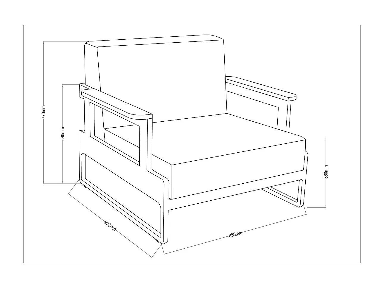 Poltrona da giardino 90x85xH.77 cm - MEB10 - ALTANKA