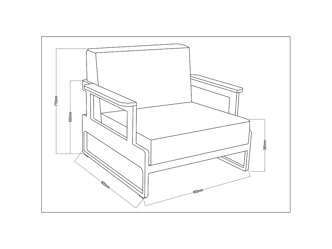 Poltrona da giardino 90x85xH.77 cm - MEB10 - ALTANKA
