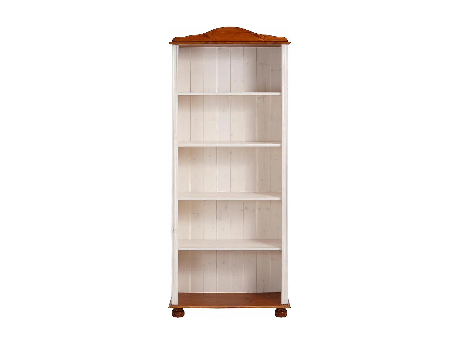 Mette | Bibliothèque avec 4 étagères en White / Honey Pine