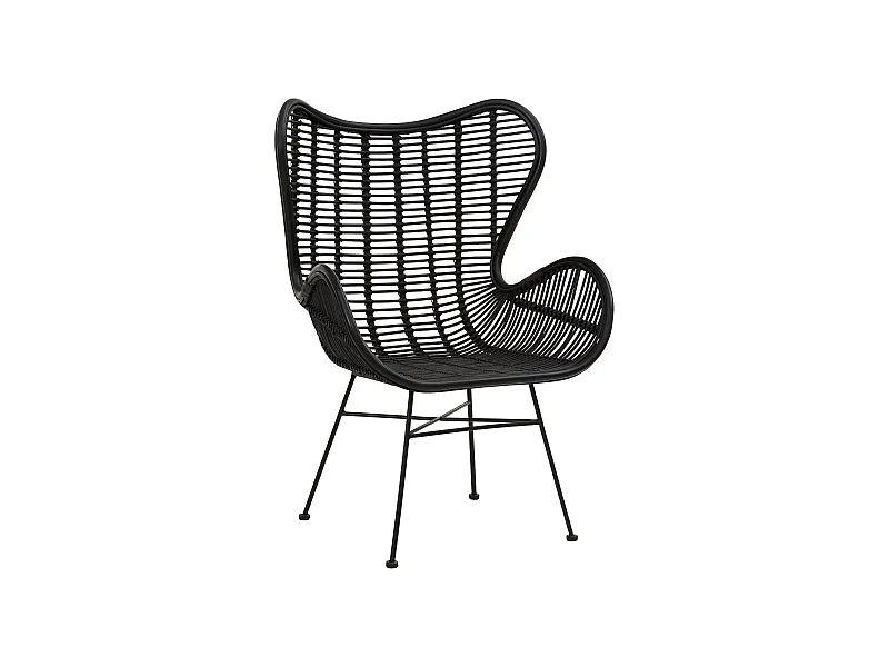 Arush | Poltrona in rattan nero