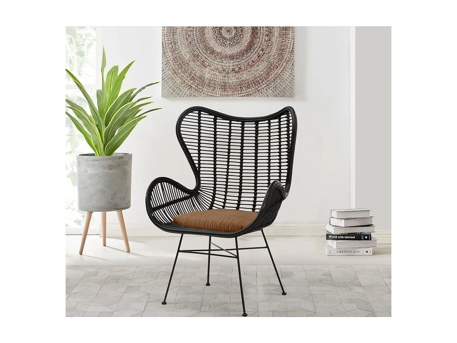 Arush | Fauteuil en rotin noir