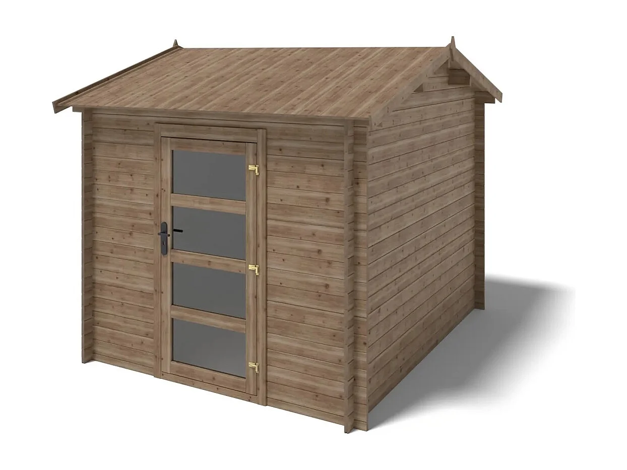 Casetta da giardino in legno - 7.50m2 - 2.50x3.00m - impregnata - 28mm - colore: marrone - DOM675 - ALTANKA