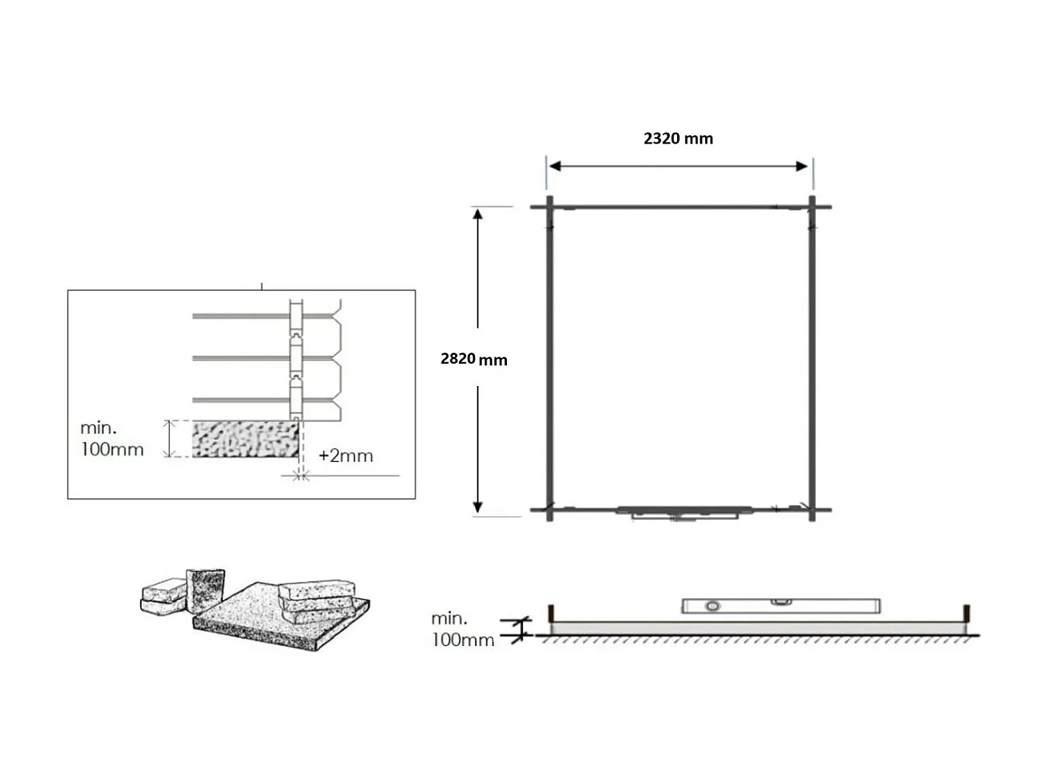 Casetta da giardino in legno - 7.50m2 - 2.50x3.00m - impregnata - 28mm - colore: marrone - DOM675 - ALTANKA