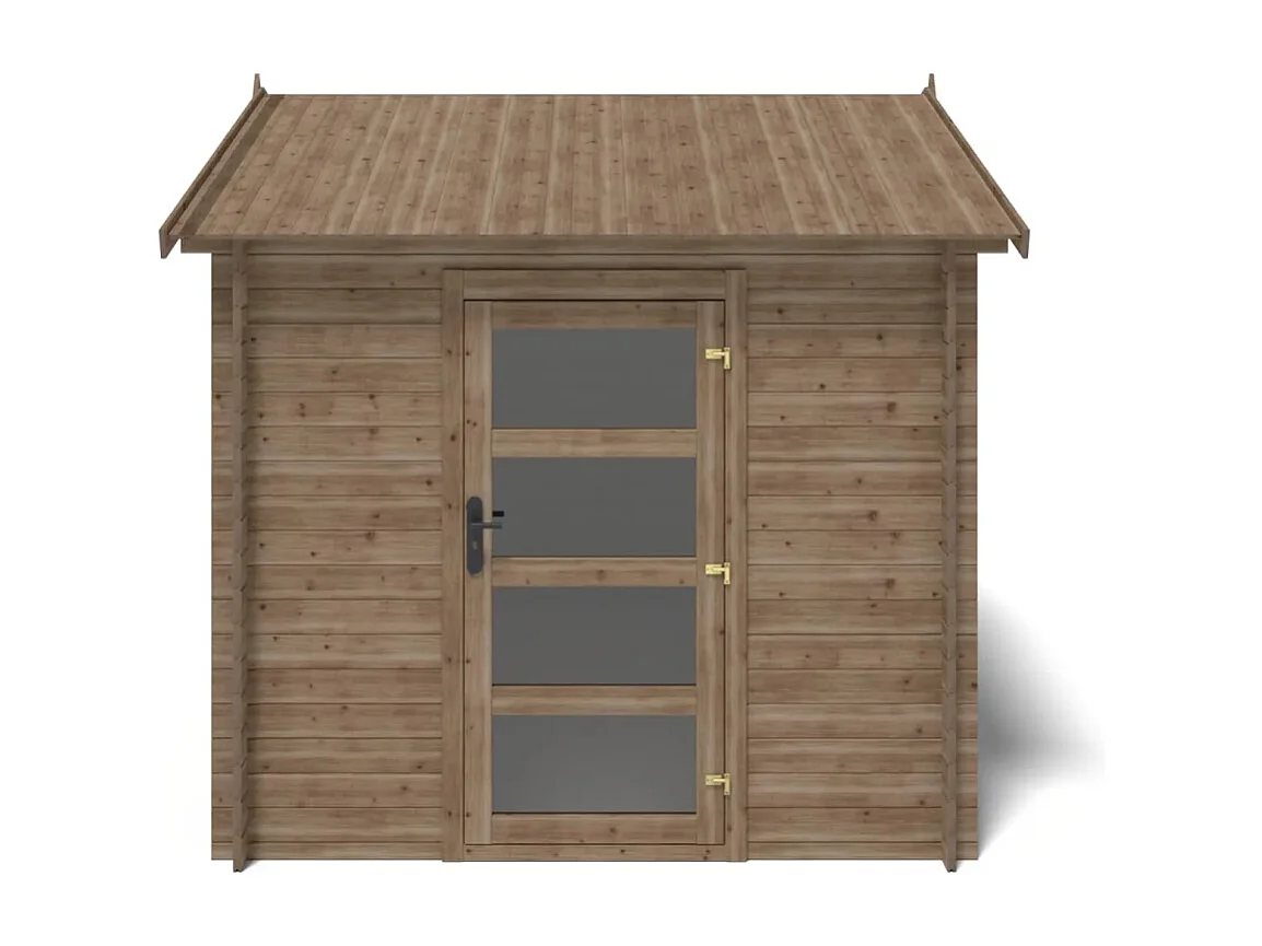 Casetta da giardino in legno - 7.50m2 - 2.50x3.00m - impregnata - 28mm - colore: marrone - DOM675 - ALTANKA