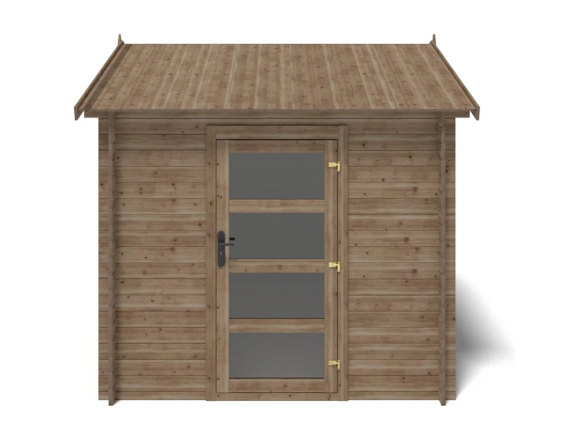 Abri de jardin en bois - 7.5m2 - 2.5x3m - Traité - Ep. 28mm - Couleur: marron - DOM675 - ALTANKA