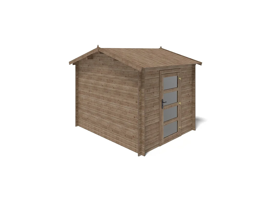Casetta da giardino in legno - 7.5m2 - 2.5x3m - impregnata - 28mm - colore: marrone - DOM675 - ALTANKA