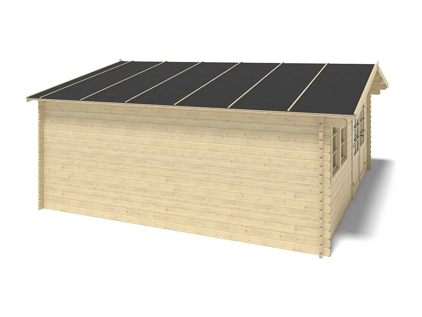 Casetta da giardino in legno - 25.00m2 - 5.00x5.00m - 34mm - colore: naturale - DOM722 - ALTANKA