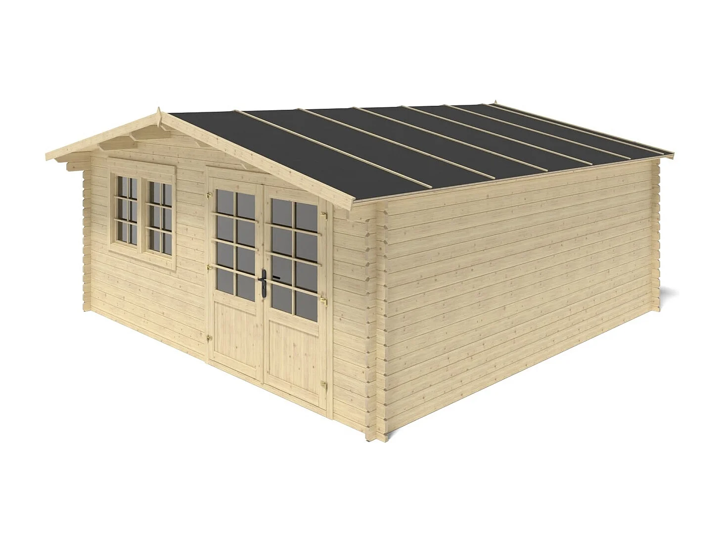 Abri de jardin en bois - 25m2 - 5x5m - Ep. 34mm - Couleur: naturel - DOM722 - ALTANKA