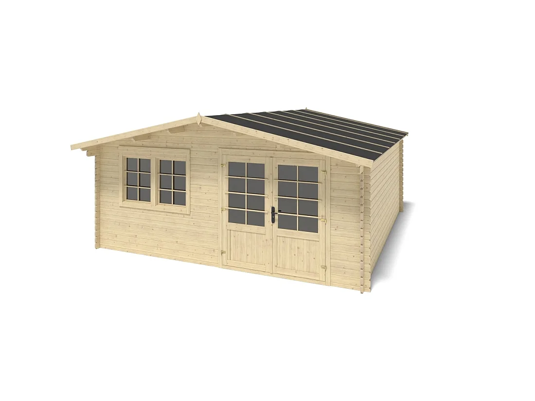 Casetta da giardino in legno - 25m2 - 5x5m - 34mm - colore: naturale - DOM722 - ALTANKA