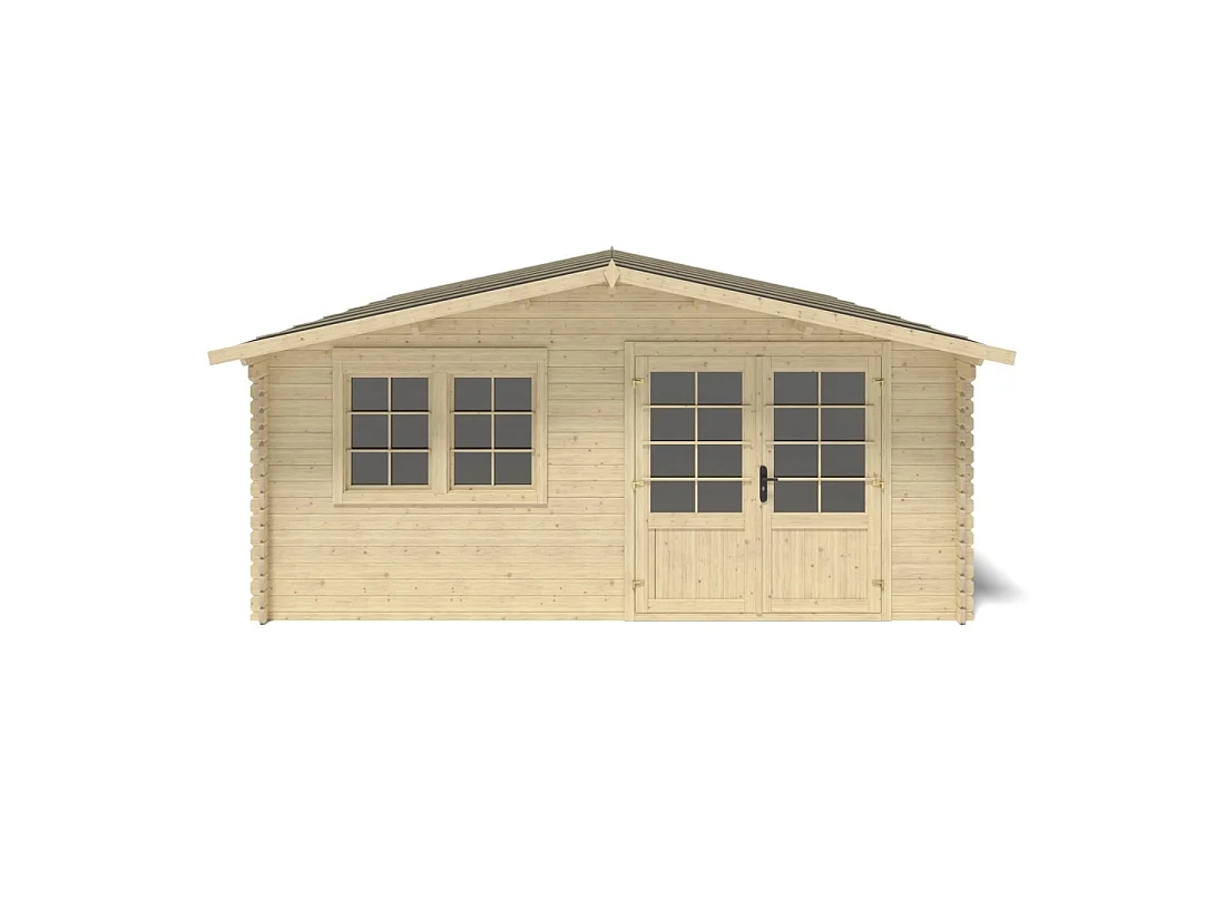 Casetta da giardino in legno - 25m2 - 5x5m - 34mm - colore: naturale - DOM722 - ALTANKA