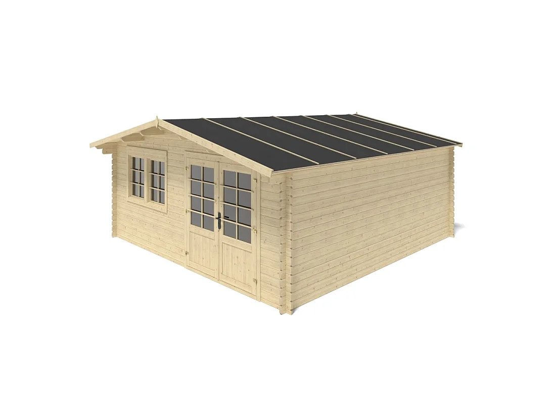 Casetta da giardino in legno - 25m2 - 5x5m - 34mm - colore: naturale - DOM722 - ALTANKA