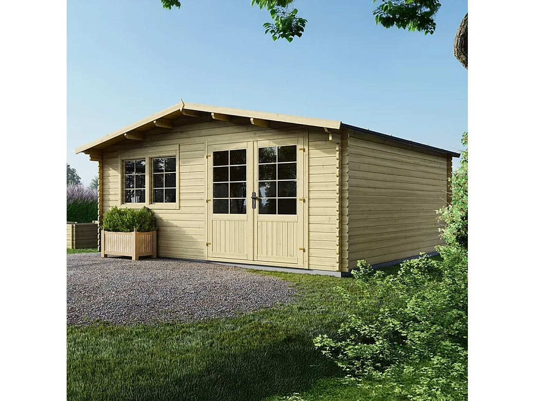 Casetta da giardino in legno - 25m2 - 5x5m - 34mm - colore: naturale - DOM722 - ALTANKA