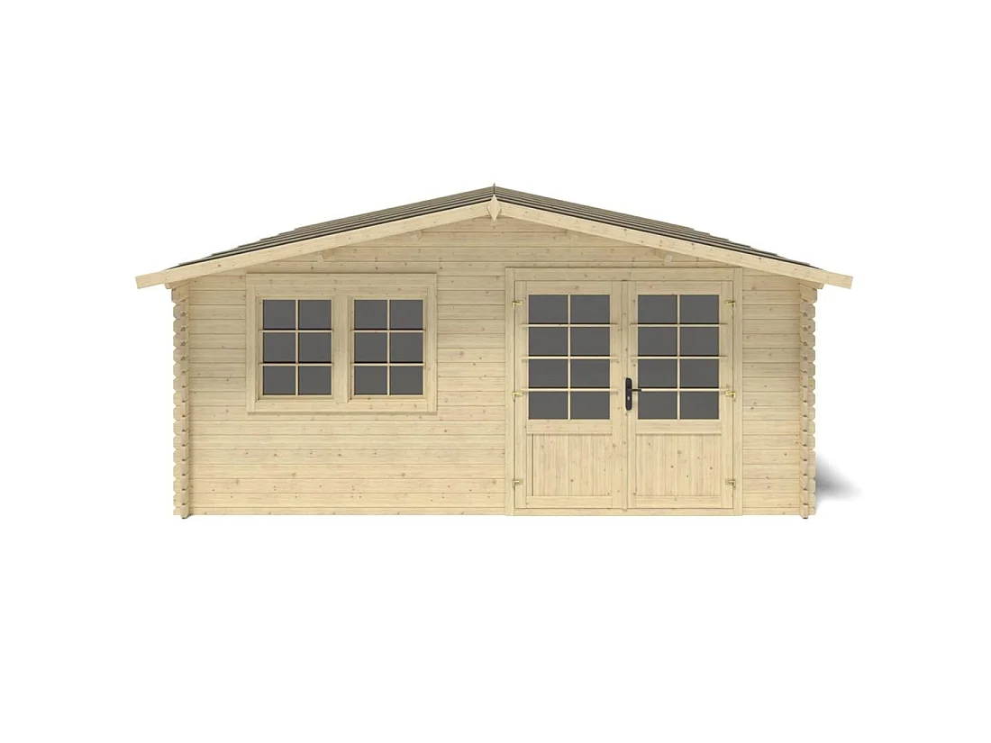 Casetta da giardino in legno - 25m2 - 5x5m - 34mm - colore: naturale - DOM722 - ALTANKA