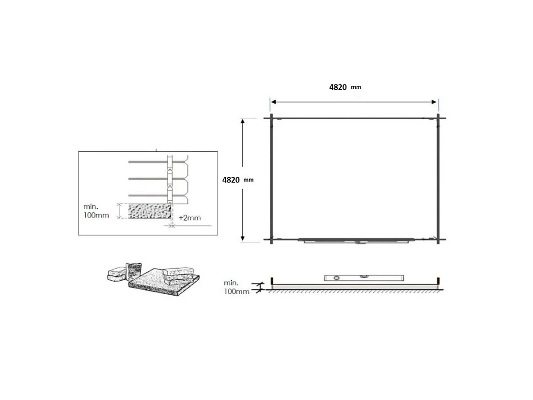 Casetta da giardino in legno - 25m2 - 5x5m - 34mm - colore: naturale - DOM722 - ALTANKA