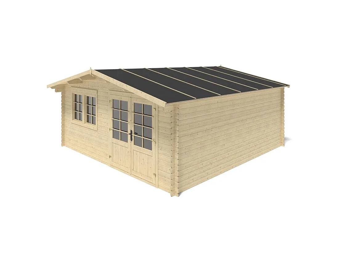 Casetta da giardino in legno - 25m2 - 5x5m - 34mm - colore: naturale - DOM722 - ALTANKA