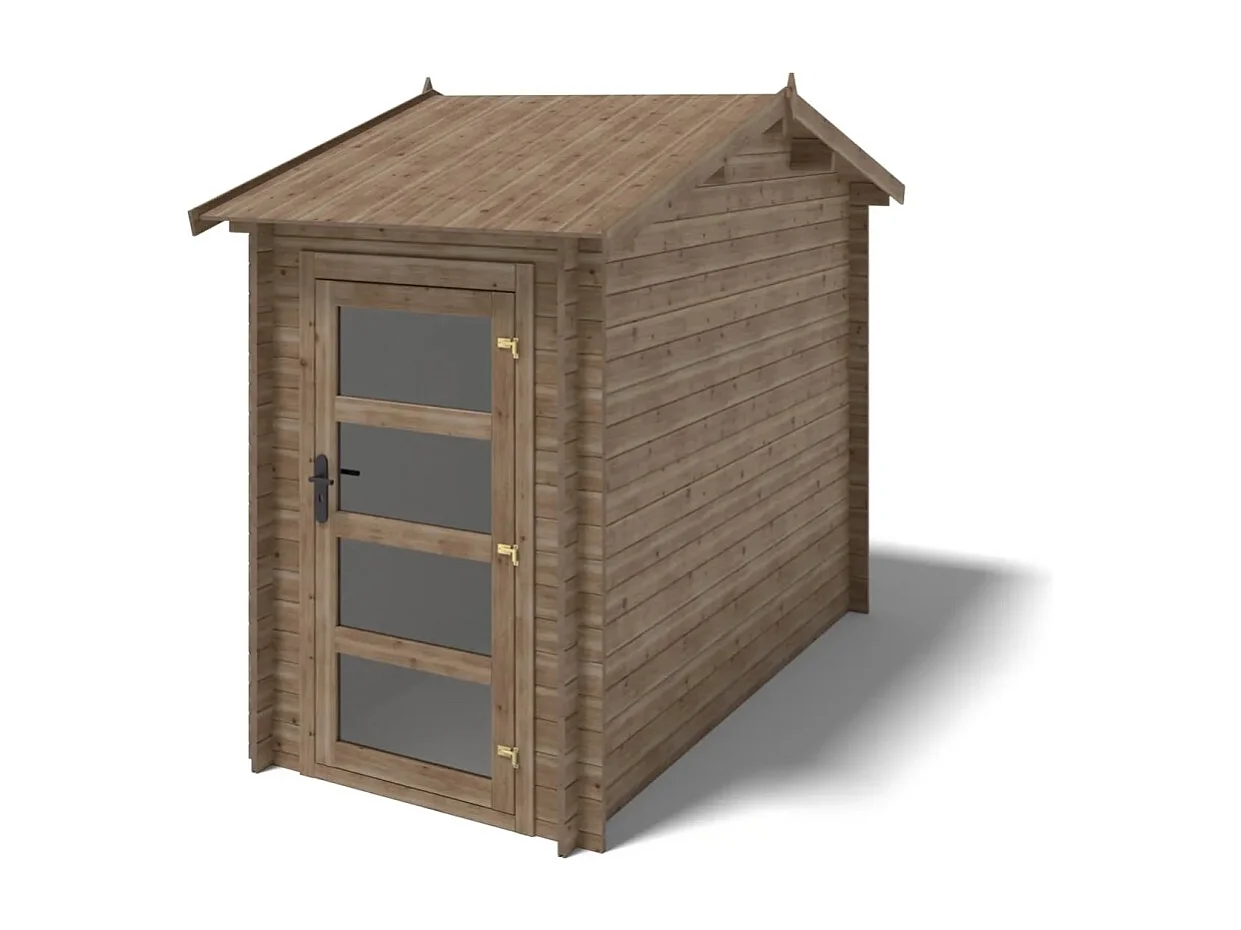 Casetta da giardino in legno - 4.50m2 - 1.50x3.00m - impregnata - 28mm - colore: marrone - DOM673 - ALTANKA