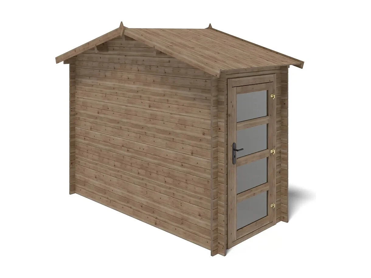 Casetta da giardino in legno - 4.50m2 - 1.50x3.00m - impregnata - 28mm - colore: marrone - DOM673 - ALTANKA