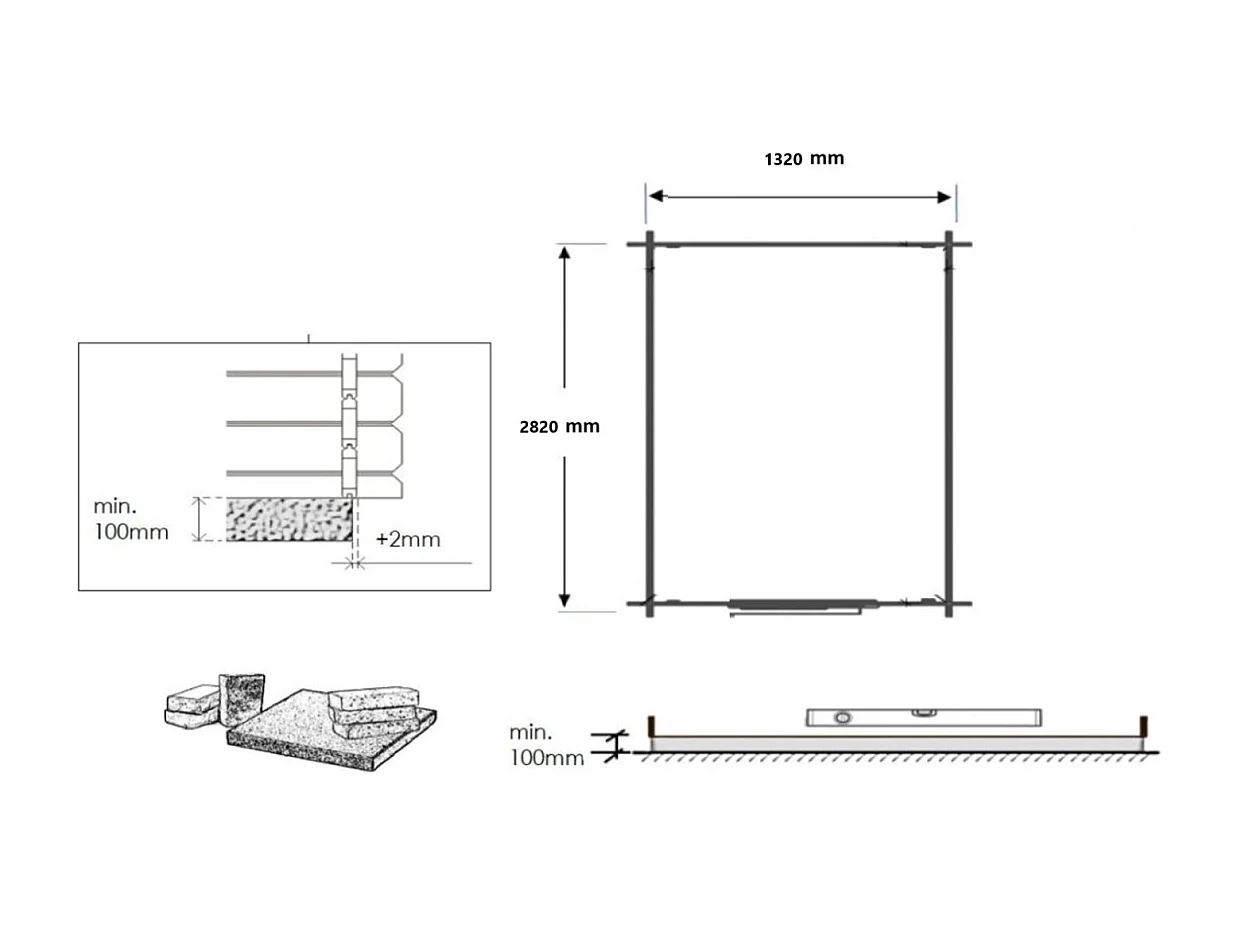 Casetta da giardino in legno - 4.5m2 - 1.5x3m - impregnata - 28mm - colore: marrone - DOM673 - ALTANKA