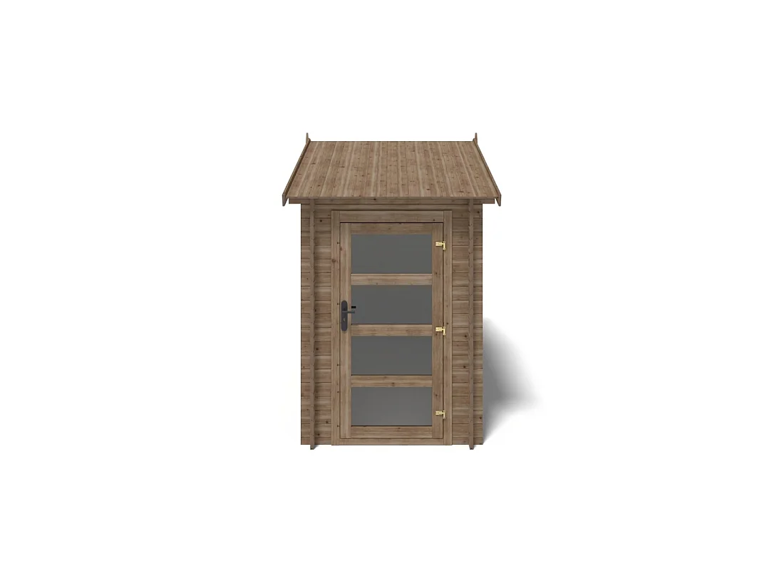 Casetta da giardino in legno - 4.5m2 - 1.5x3m - impregnata - 28mm - colore: marrone - DOM673 - ALTANKA