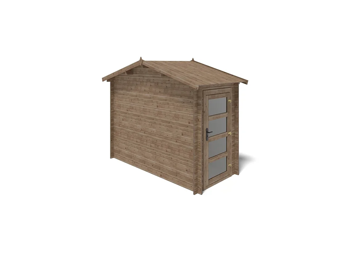 Casetta da giardino in legno - 4.5m2 - 1.5x3m - impregnata - 28mm - colore: marrone - DOM673 - ALTANKA