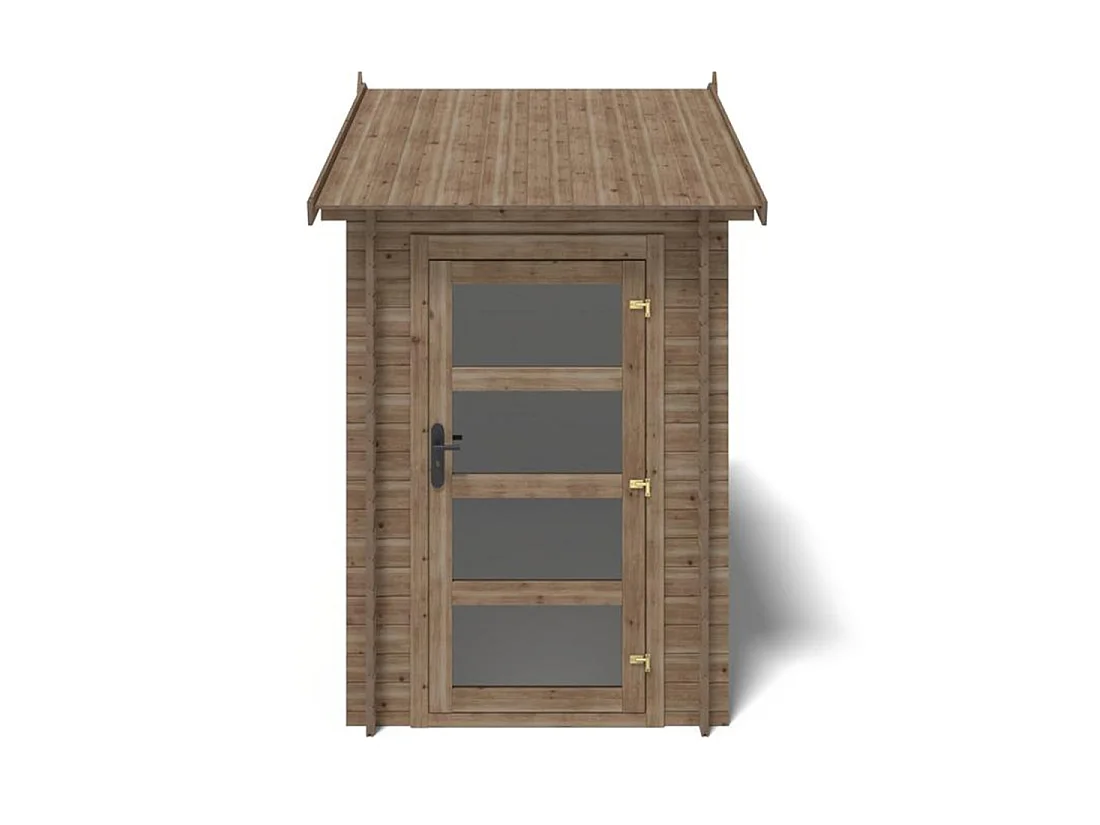 Casetta da giardino in legno - 4.5m2 - 1.5x3m - impregnata - 28mm - colore: marrone - DOM673 - ALTANKA