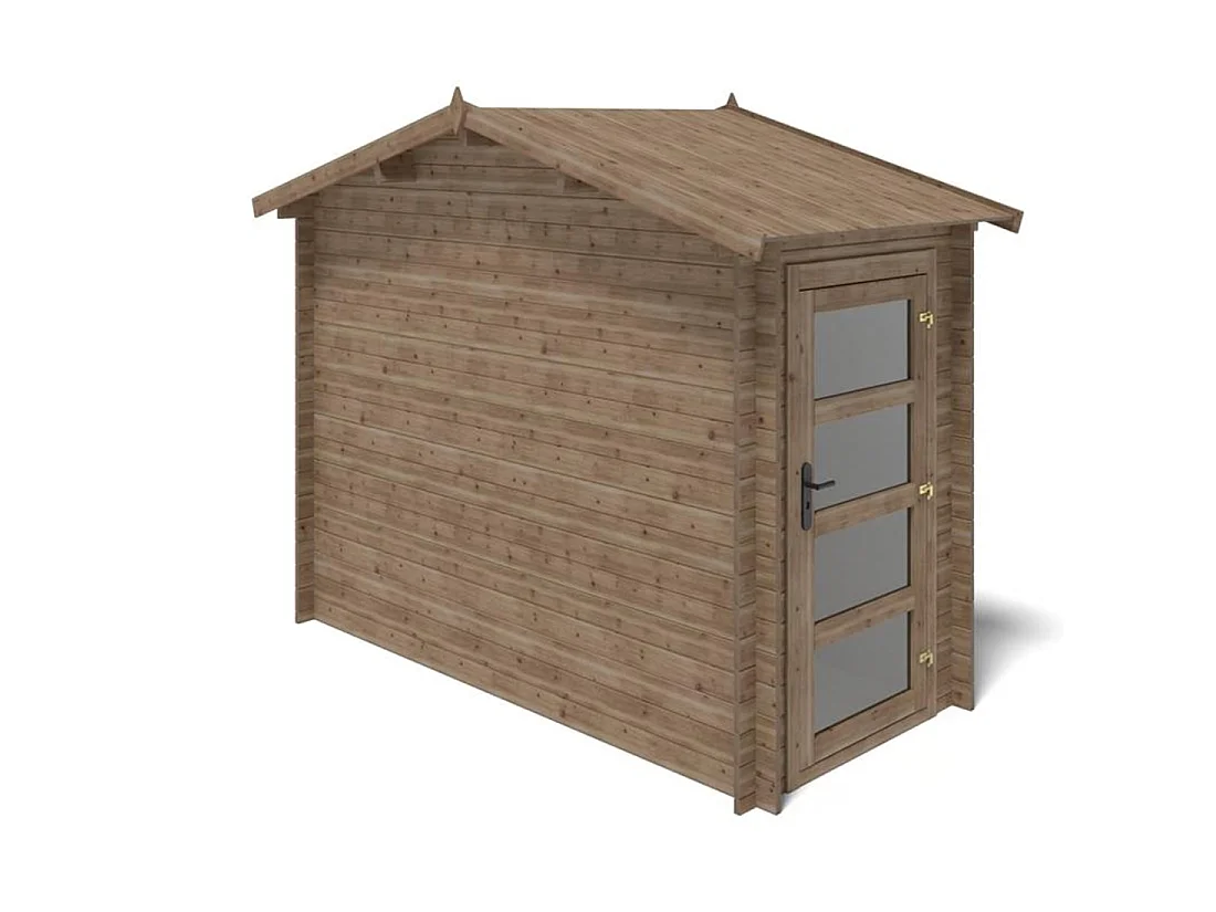 Casetta da giardino in legno - 4.5m2 - 1.5x3m - impregnata - 28mm - colore: marrone - DOM673 - ALTANKA